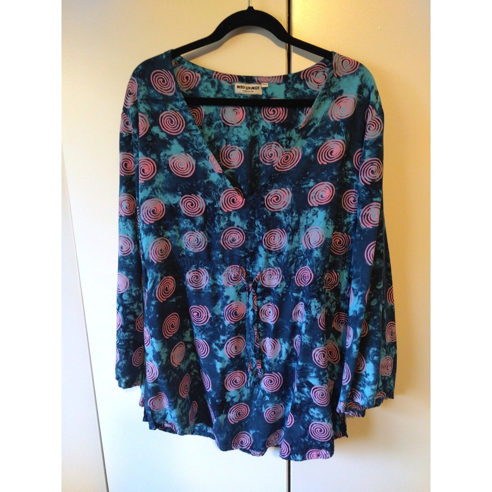 Women's Cinched Waist Tunic Top‎ Size M/L Artsy  Indie Hippie Rave Festival